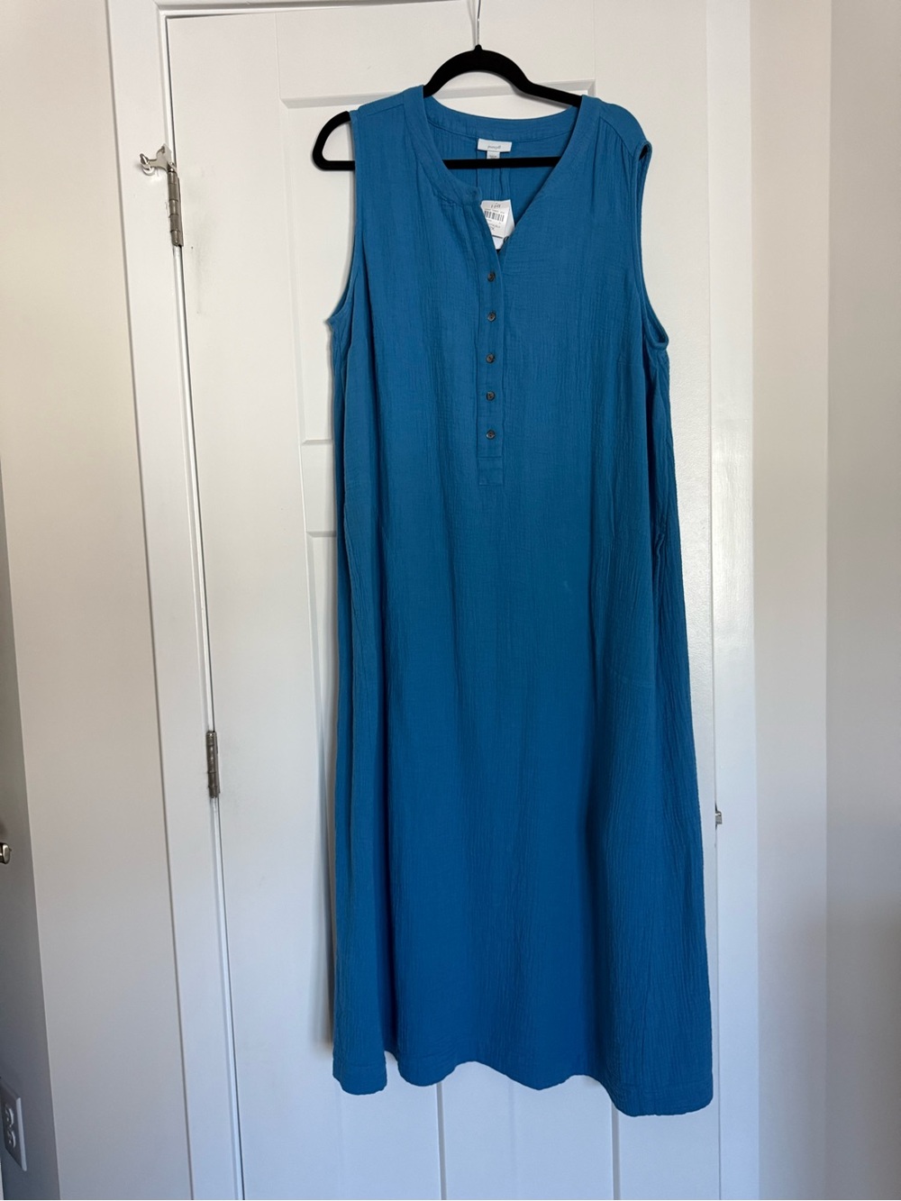J. Jill Teal Sleeveless Henley Maxi Dress
